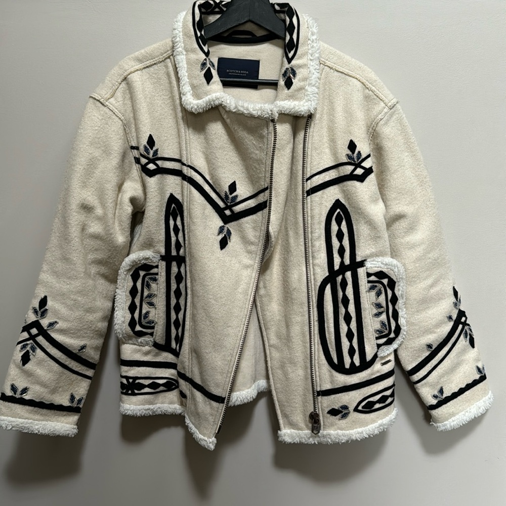 Scotch & Soda Wool Biker Jacket Size 1 (US 4)
